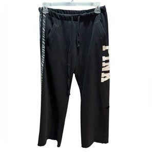 PINK Victoria's Secret Black Joggers with White Logo